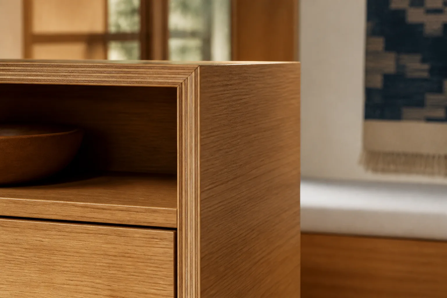 Premium hardwood plywood cabinetry in a contemporary Nepali interior